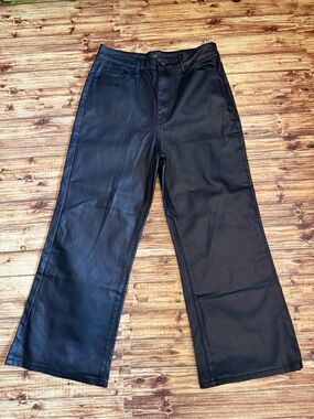 VENUS Black Faux Leather Jeans